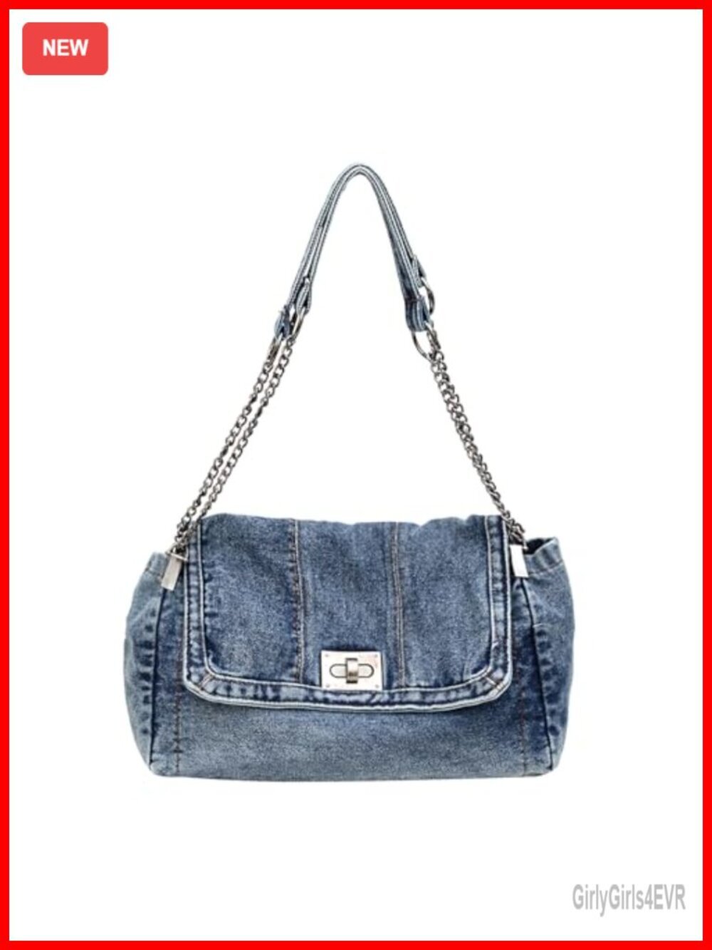 Large Denim Tote Bag Canvas Handbags Crossbody Shoulder Casual Retro